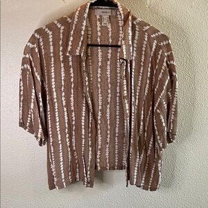 Forever 21 Brown and White Casual Shirt